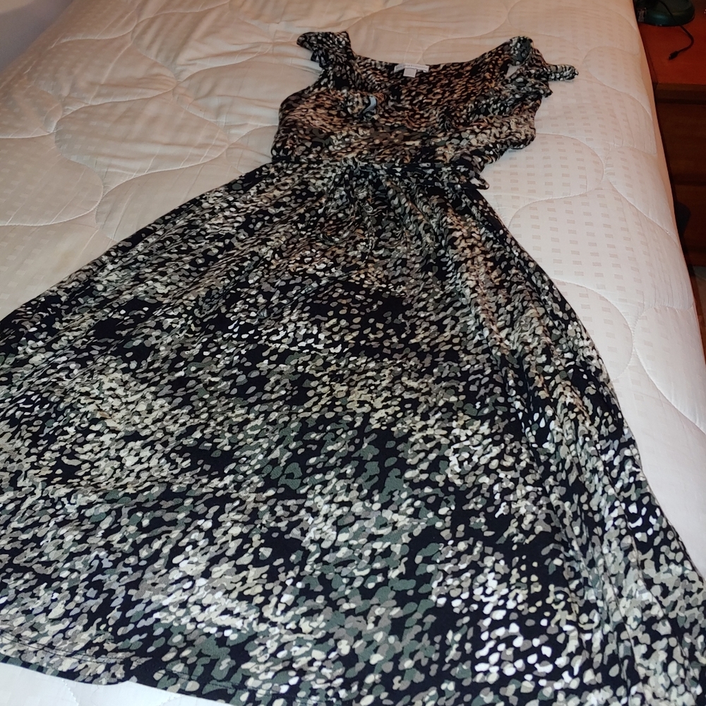 New York & Company Scoop Neck Tie Waist Dress